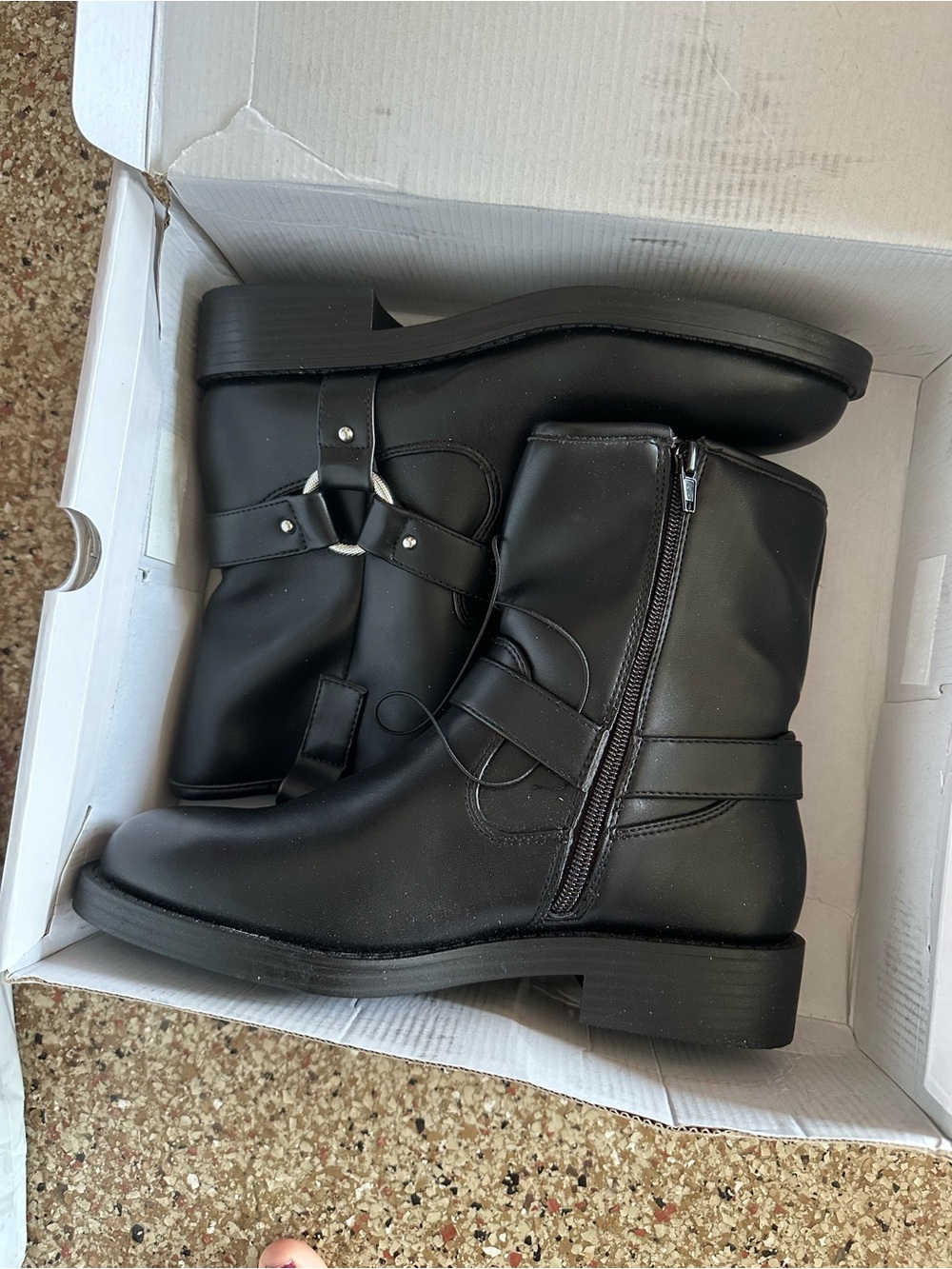 Dolce Vita Black Leather Ankle Booties with Side Zip